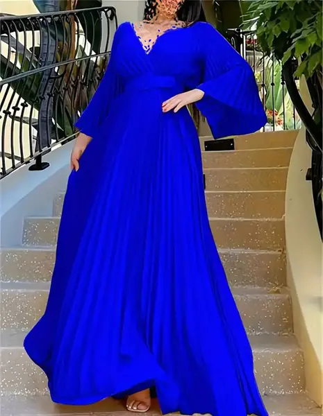 عکس مدل لباس مجلسی دخترانه رنگ ابی کاربنی