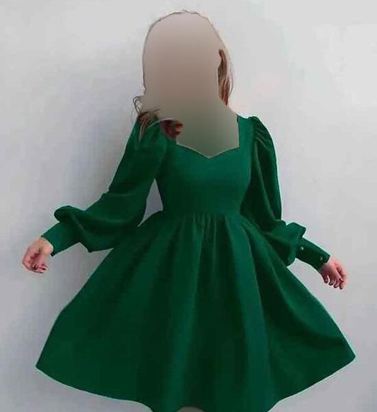 عکس لباس مجلسی کوتاه آستین بلند دخترانه
