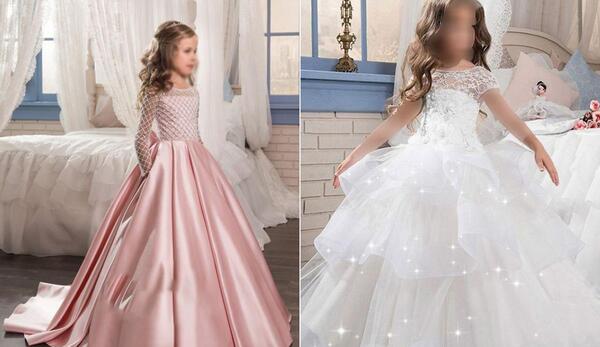 عکس لباس مجلسی دخترانه بچه گانه عروسکی