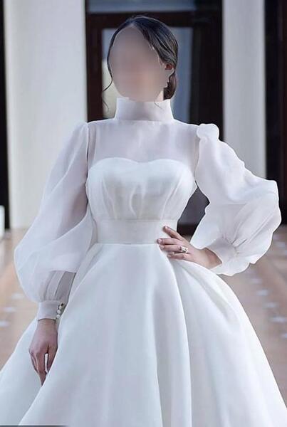 عکس لباس مجلسی گیپور یقه ایستاده