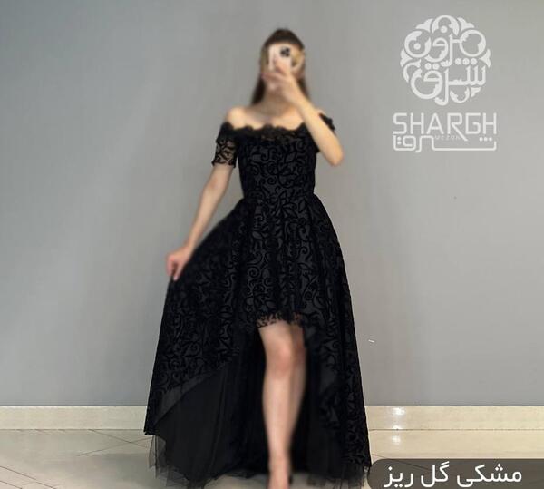 عکس لباس های مجلسی کوتاه یقه قایقی