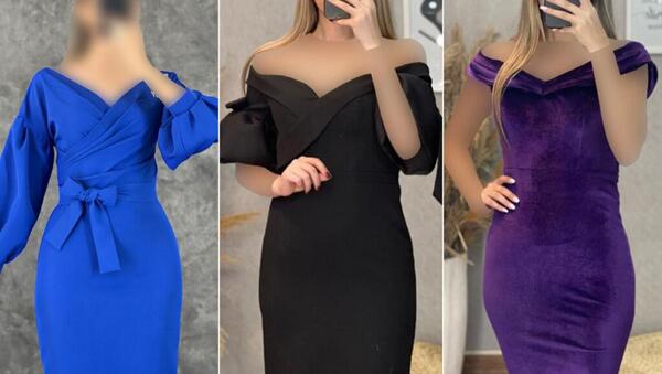 عکس لباس مجلسی یقه دلبری شیک