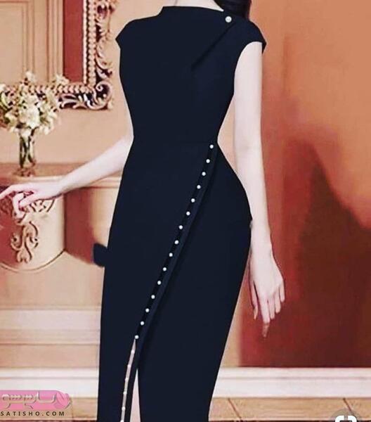 عکس لباس مجلسی یقه قایقی باز