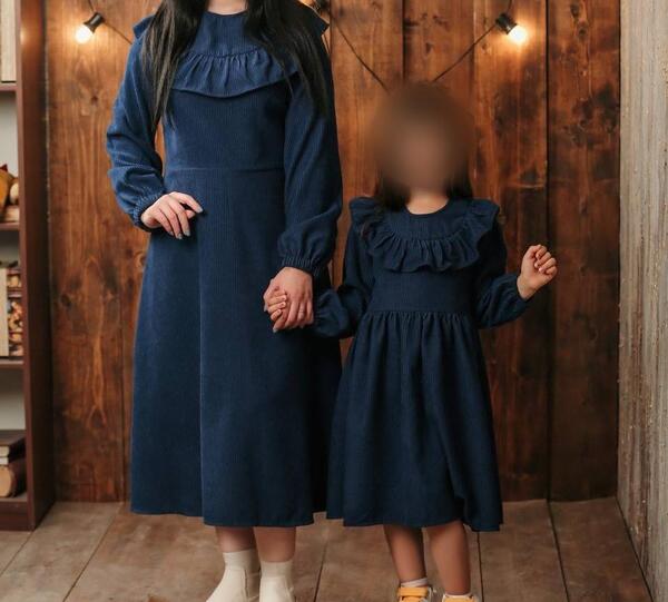 عکس لباس مجلسی مادر دختری مخمل