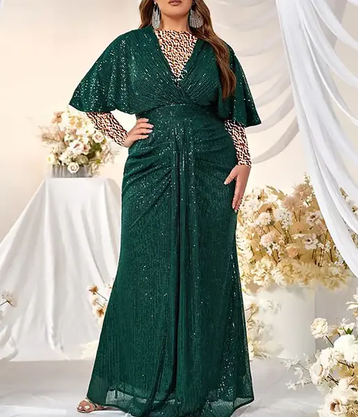 عکس لباس مجلسی سبز لیمویی