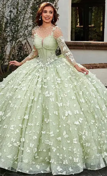 عکس لباس مجلسی سبز لیمویی