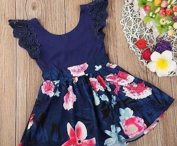 عکس لباس مجلسی گلدار دخترانه بچه گانه