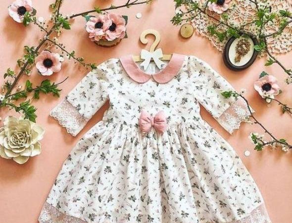عکس لباس مجلسی گلدار دخترانه بچه گانه