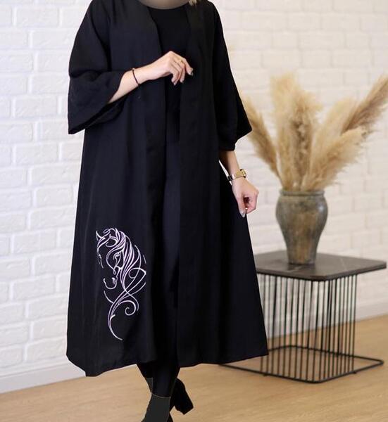 عکس لباس مجلسی بلند با پارچه غواصی