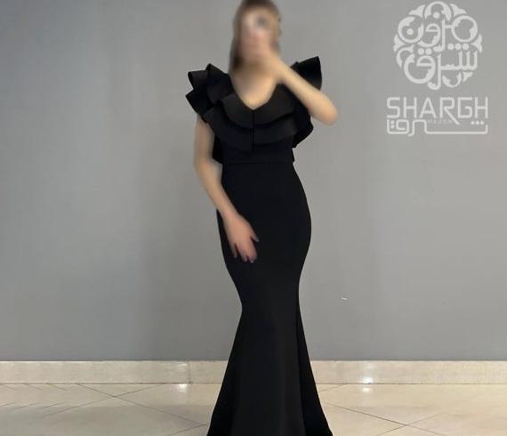 عکس لباس مجلسی بلند با پارچه غواصی