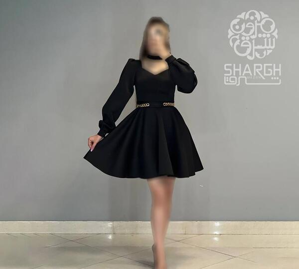 عکس لباس مجلسی بلند با پارچه غواصی