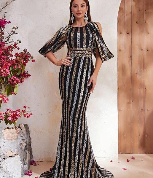 عکس لباس مجلسی زنانه طرح ماهی