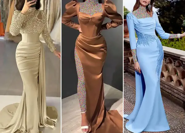 عکس لباس مجلسی زنانه طرح ماهی