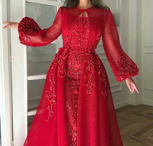 عکس مدل لباس مجلسی بلند طرح ماهی