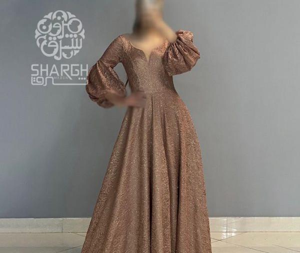 عکس لباس مجلسی طلایی شاین