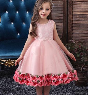 عکس لباس مجلسی بچه گانه رنگ صورتی
