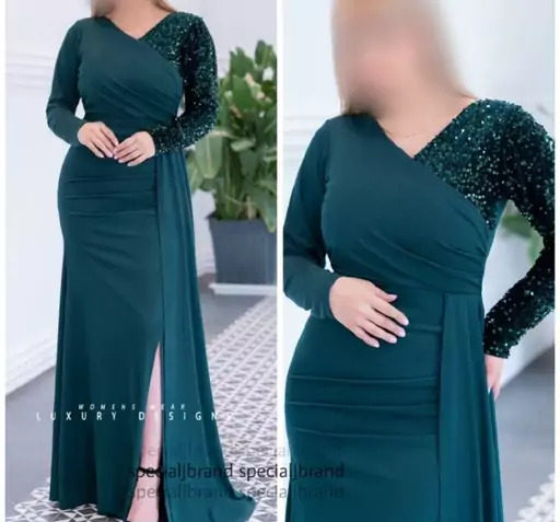 عکس لباس مجلسی سفید صدفی