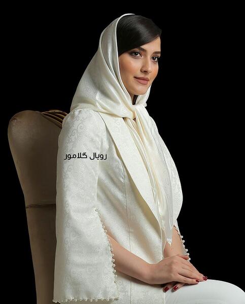 عکس لباس مجلسی سفید صدفی