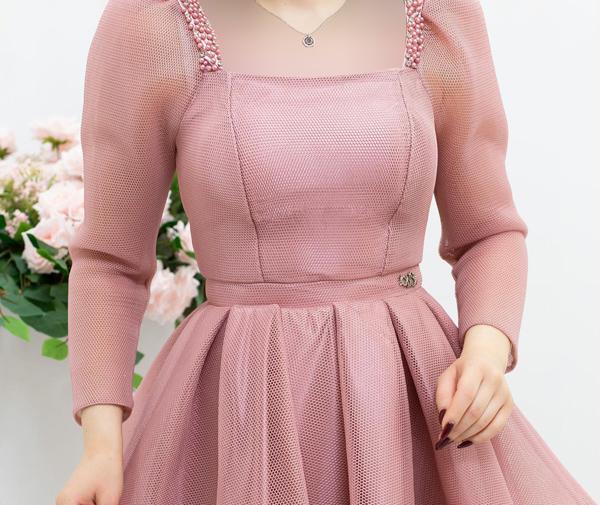 عکس لباس مجلسی دخترانه صورتی عروسکی