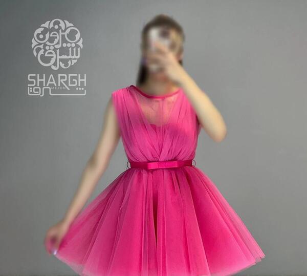 عکس لباس مجلسی دخترانه صورتی عروسکی