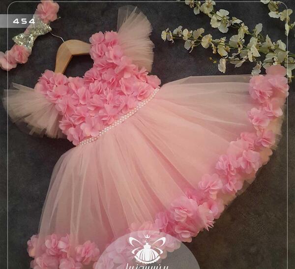 عکس مدل لباس مجلسی صورتی دخترانه