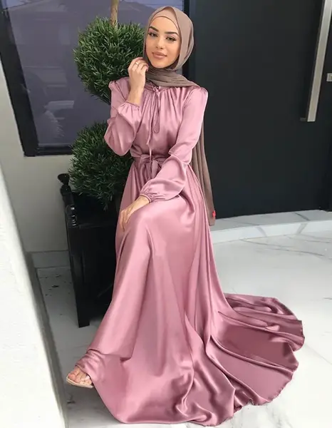 عکس لباس مجلسی صورتی پاستیلی