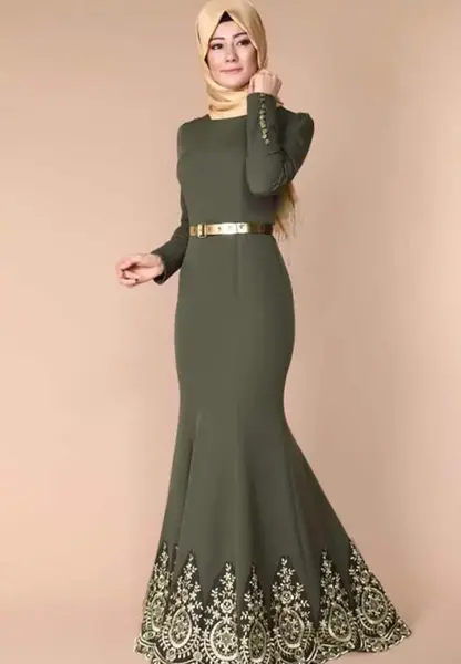 عکس لباس مجلسی شیک بلند پوشیده
