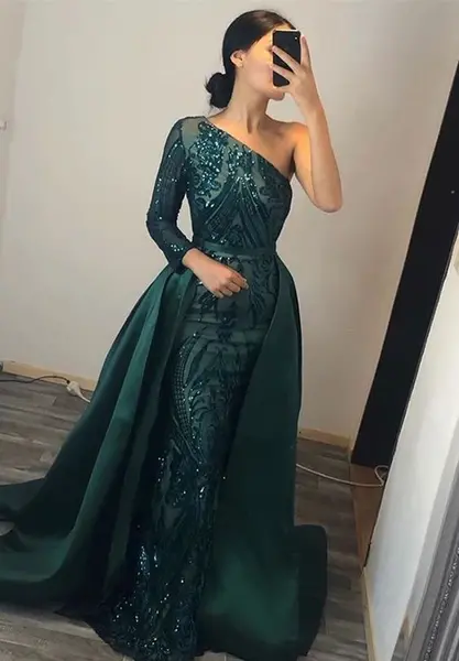 عکس لباس مجلسی سبز زمردی
