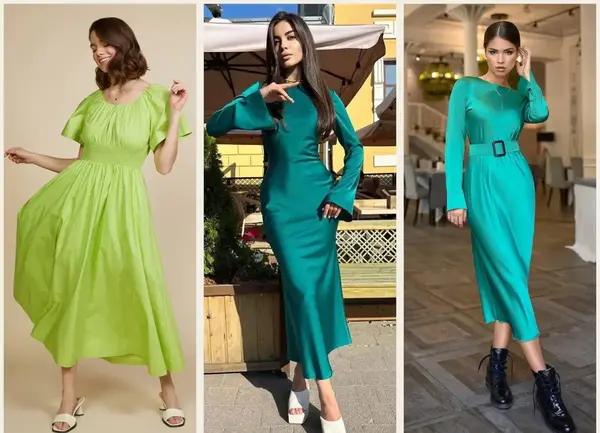 عکس لباس مجلسی سبز زمردی