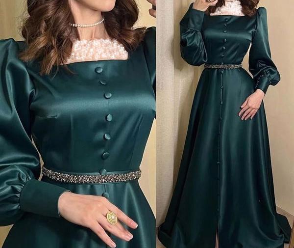 عکس لباس مجلسی ساتن ساده