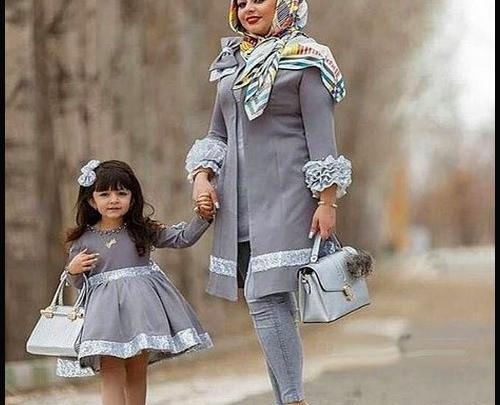 عکس لباس مجلسی ست مادر و دختر پوشیده