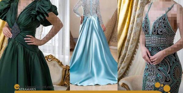 عکس لباس مجلسی با رنگ نباتی