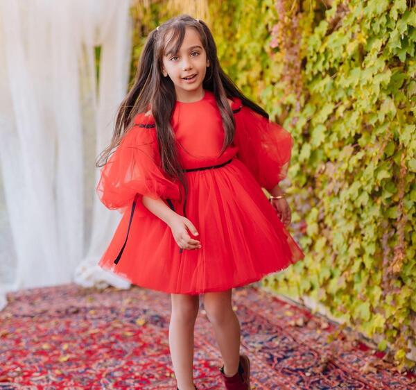 عکس مدل لباس مجلسی حریر ساده بچه گانه