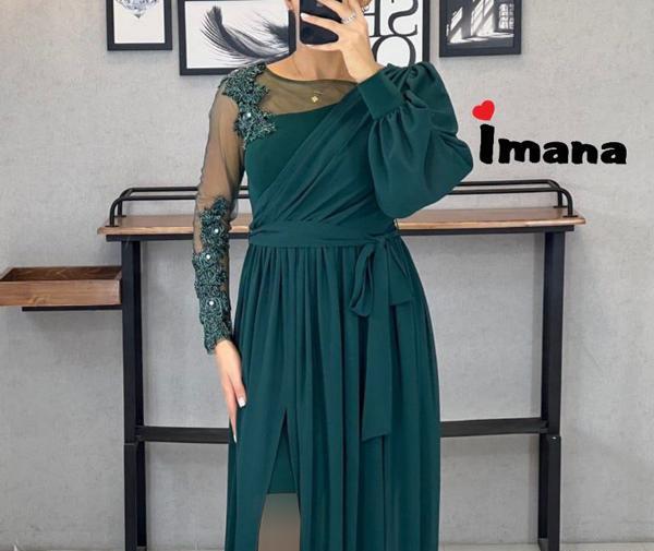 عکس لباس مجلسی کرپ حریر بلند