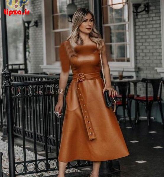 عکس لباس مجلسی کوتاه چرم