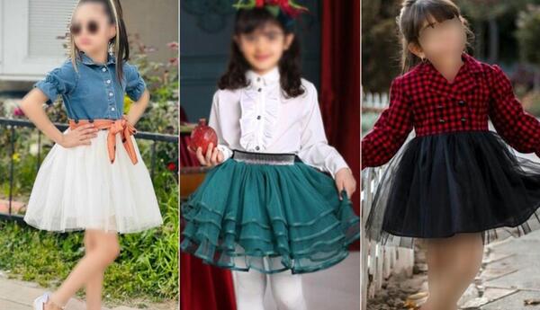 عکس لباس مجلسی توری بلند بچه گانه