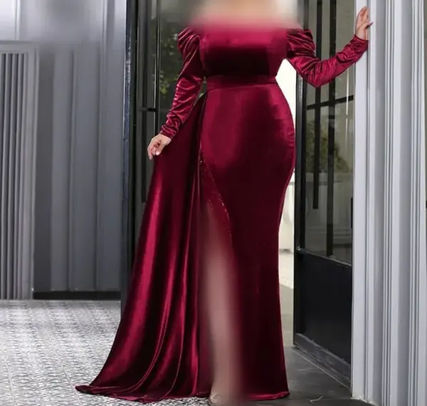 عکس لباس مجلسی بلند مخمل