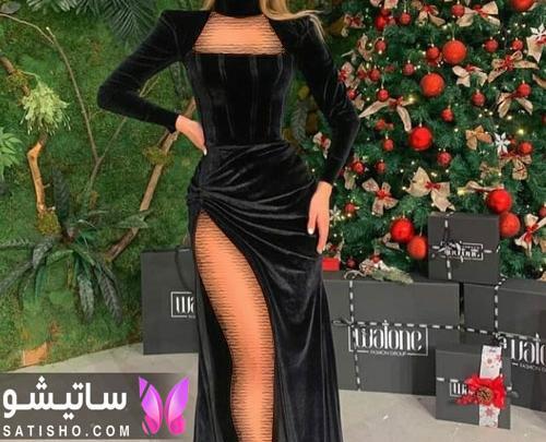 عکس لباس مجلسی بلند مخمل