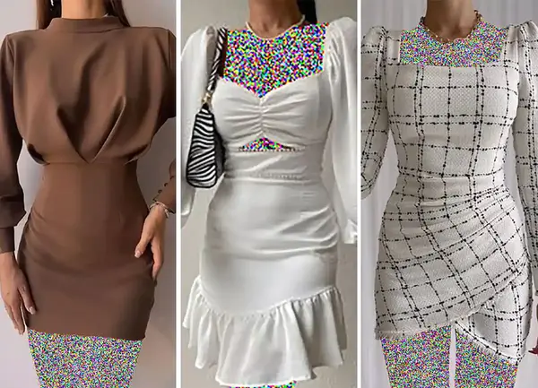 عکس لباس مجلسی استین بلند کوتاه