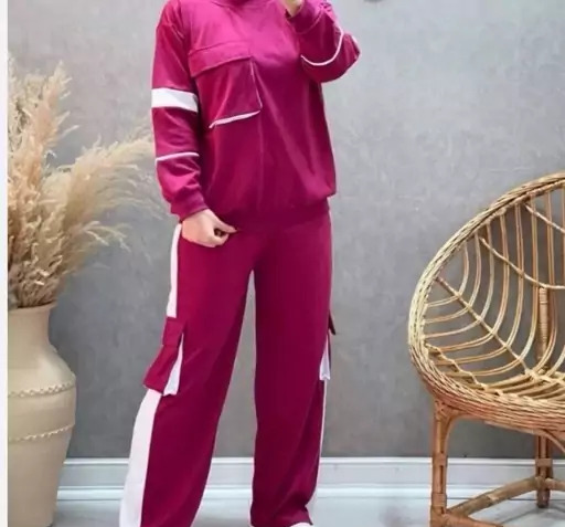عکس ست کارگو دخترانه صورتی