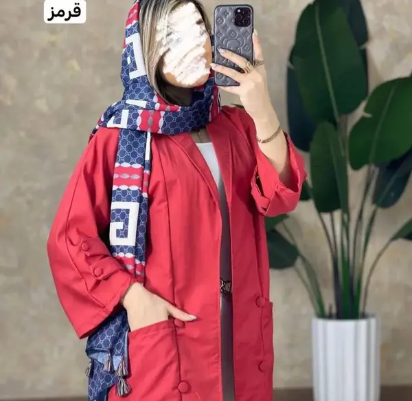 عکس مدل مانتو قرمز بلند شیک