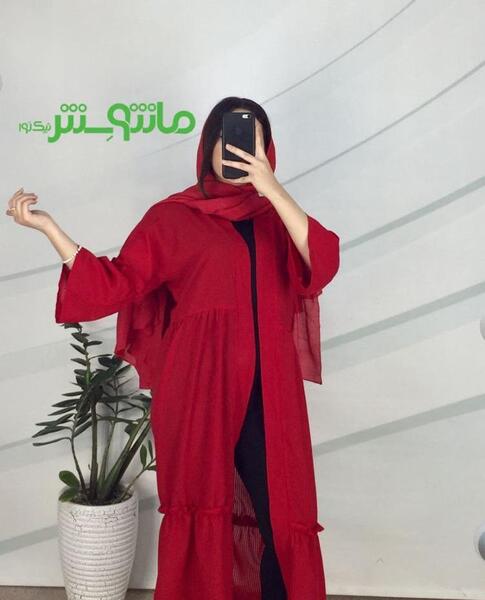 عکس مدل مانتو قرمز بلند