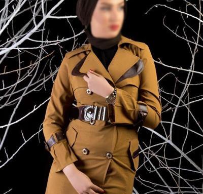 عکس مدل مانتو قهوه ای سوخته