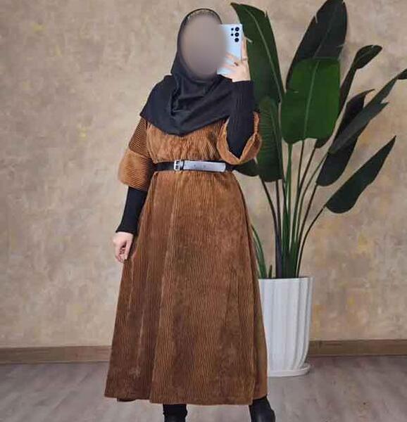 عکس مدل مانتو قهوه ای سوخته