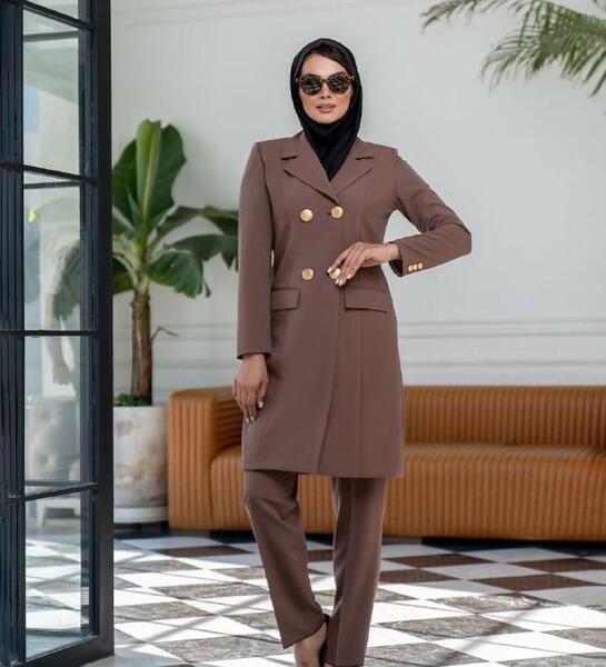 عکس مدل مانتو قهوه ای روشن