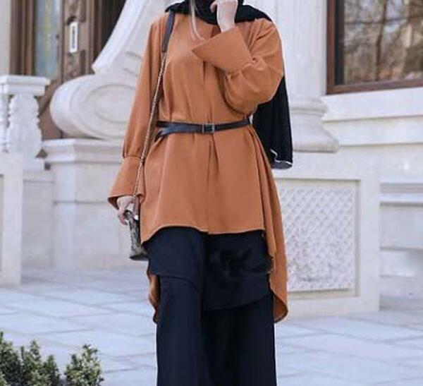 عکس مدل مانتو قهوه ای روشن