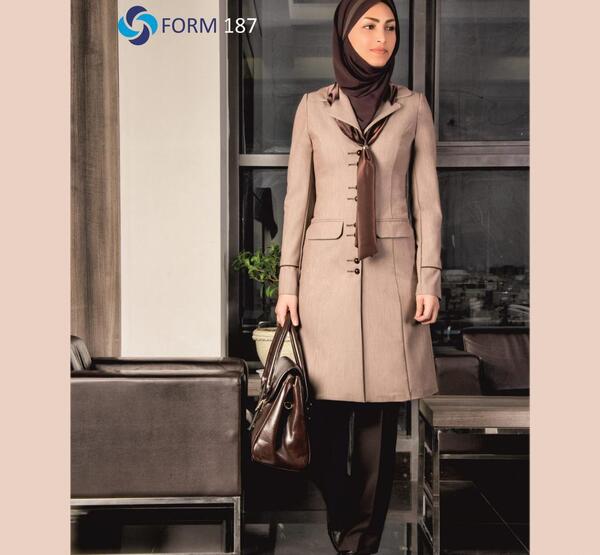 عکس مدل مانتو قهوه ای و کرم