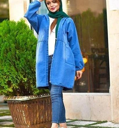 عکس اسپرت دخترانه ست مانتو لی با شلوار و شال