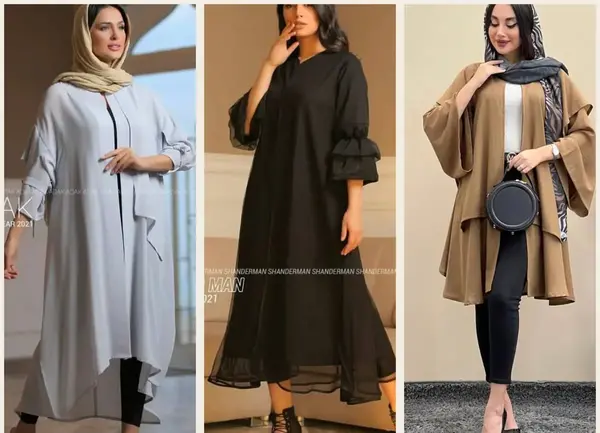 عکس مدل مانتو کرپ حریر جلو بسته
