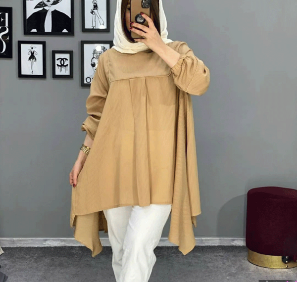 عکس مدل مانتو کرپ حریر جلو بسته کوتاه